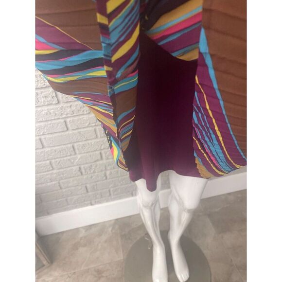 Calvin Klein Women Multicolored Accordion Pleat Trapeze Dress Size S - Picture 5 of 8